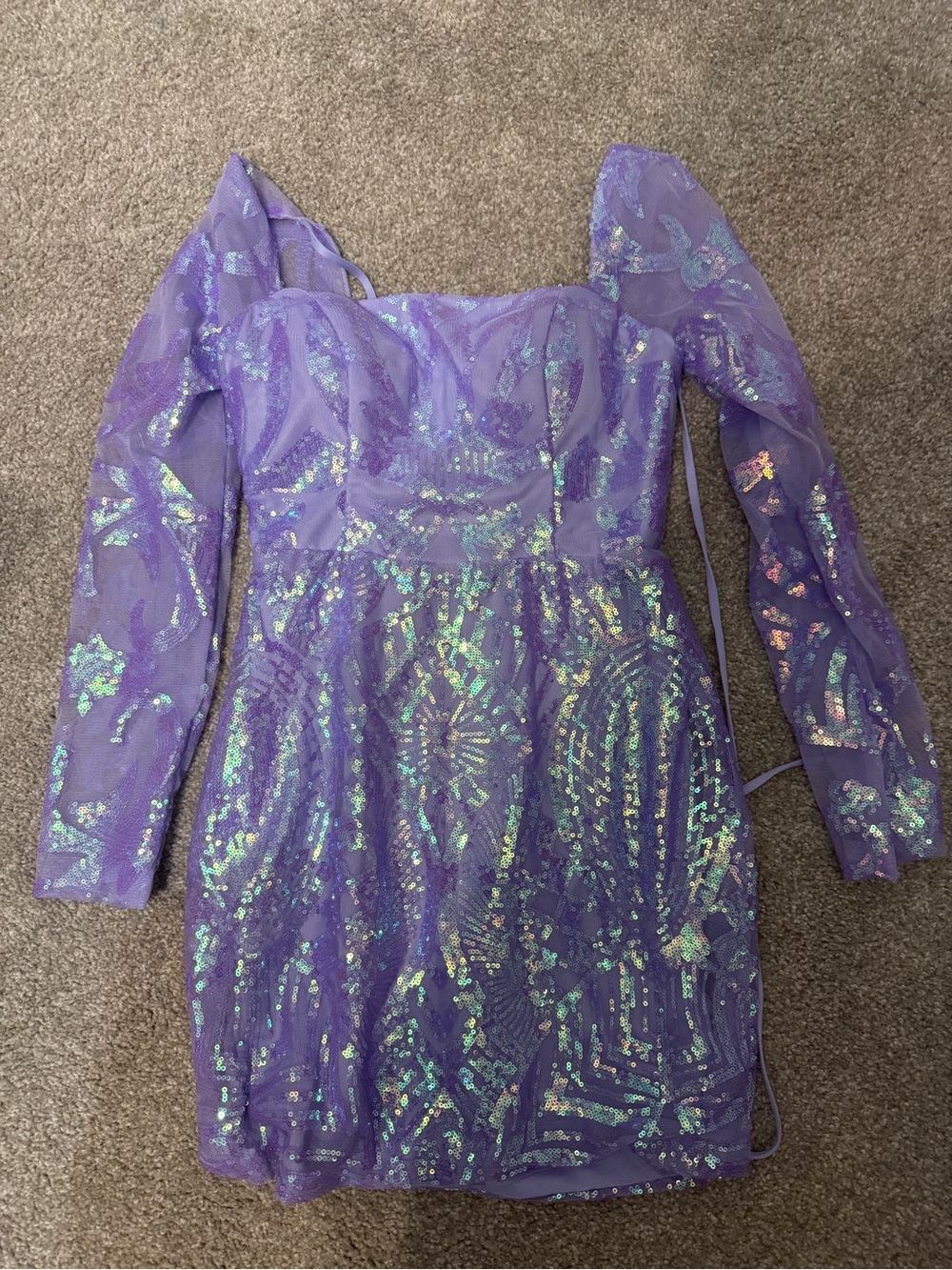 Purple Sequin Party Dress- Teen